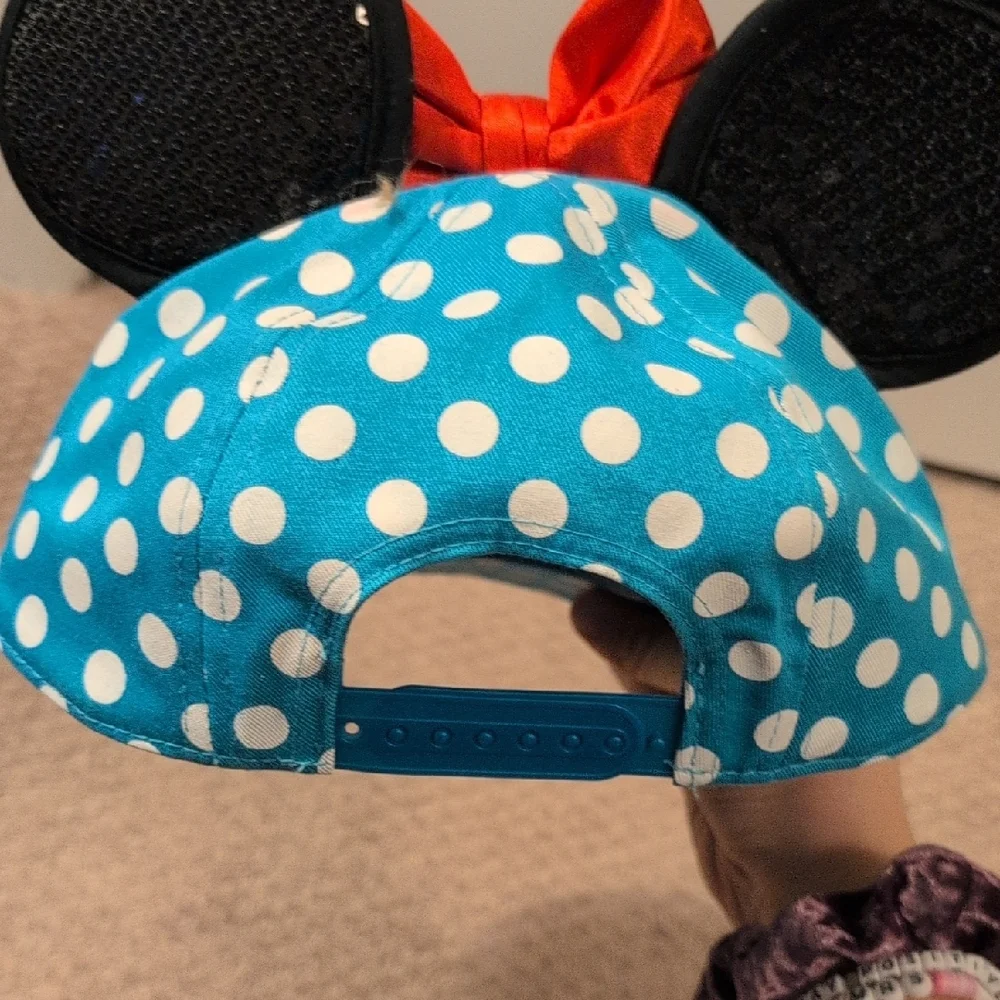 Polka Dot Minnie Mouse Cap with Ears NWOT